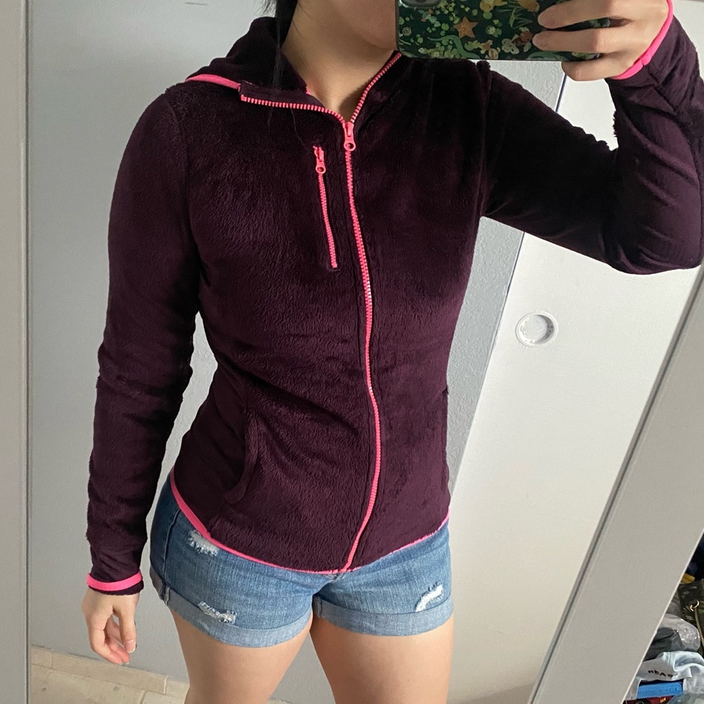 So Burgundy Zip Up Hoodie